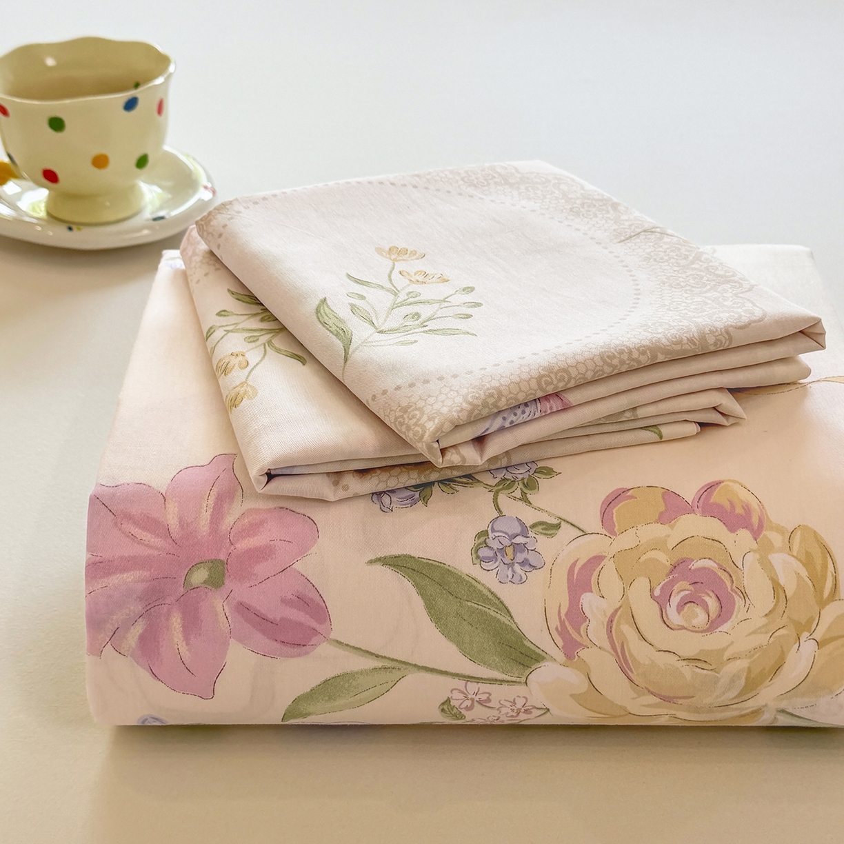 91家纺网 家纺一手货源 找家纺 壹贝家纺 2026新款全棉喷气印花床单系列 新恰如初