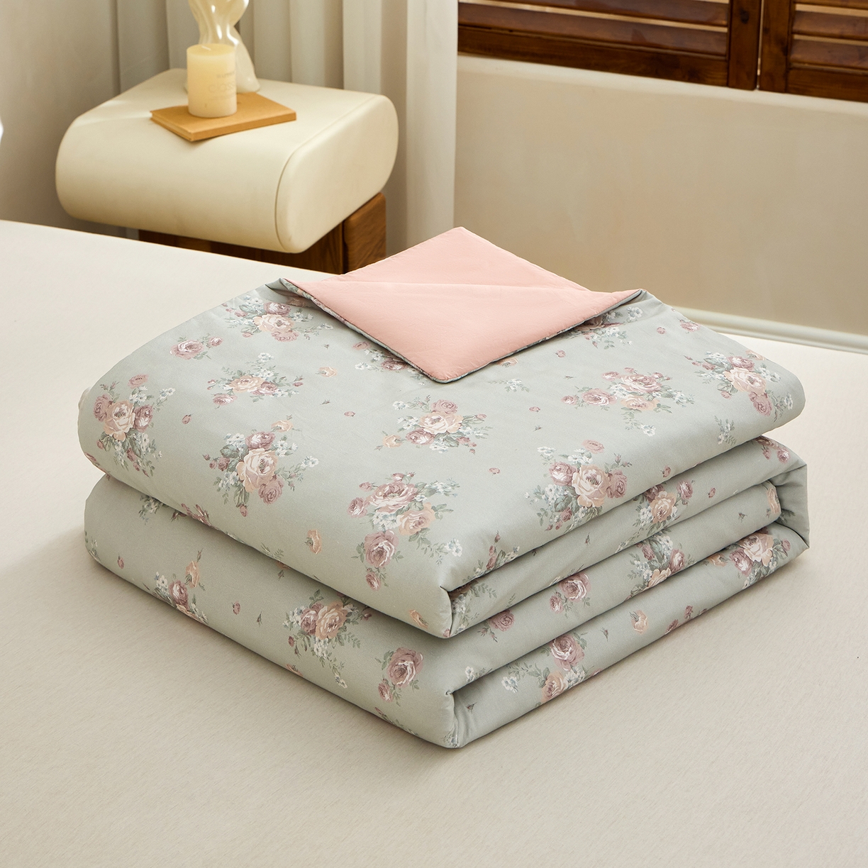 元元家居（元元被业） 2026新款全棉纯棉13372印花两用夏被夏凉被空调被 金溪