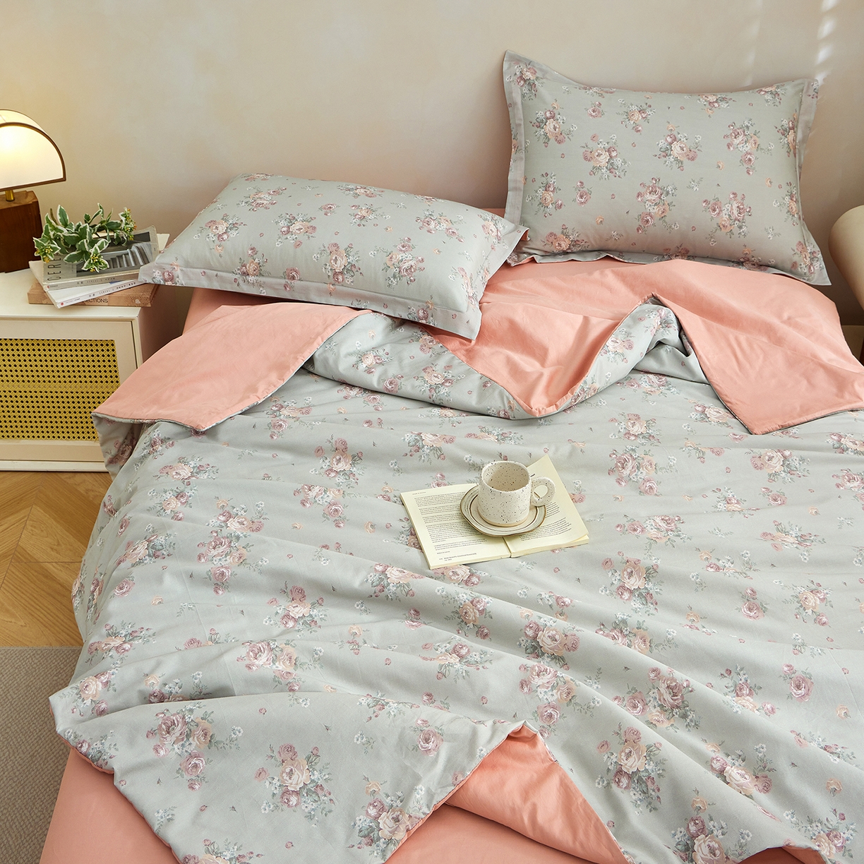 91家纺网 家纺一手货源 找家纺 元元家居（元元被业） 2026新款全棉纯棉13372印花两用夏被夏凉被空调被 金溪