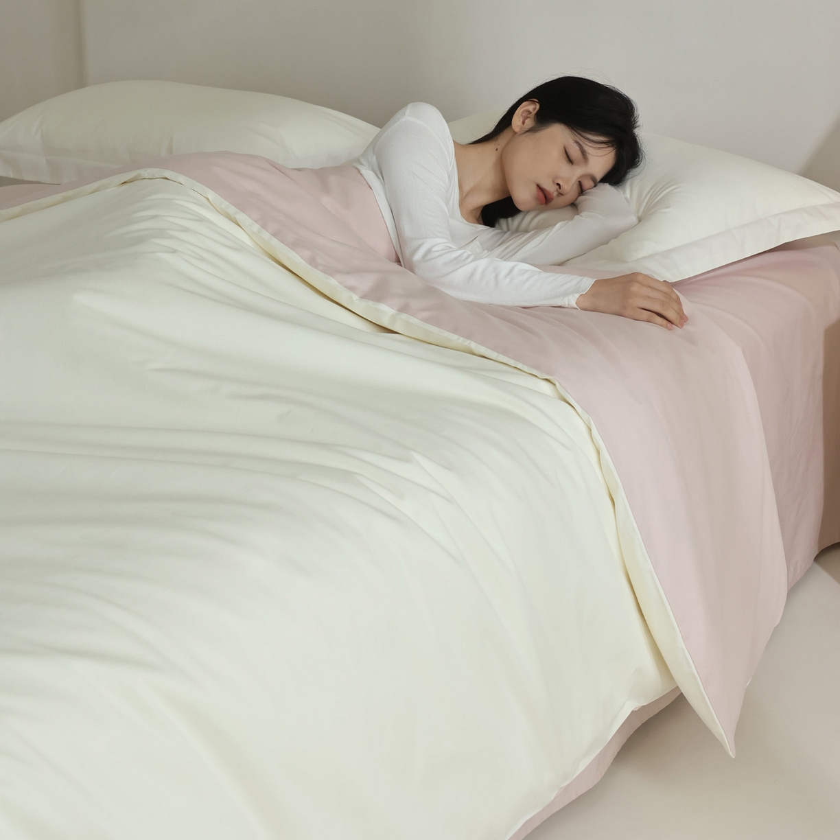 91家纺网 家纺一手货源 找家纺 （总）万盛家纺 2026新款全棉40支极简风拼色四件套（无影墙风格）