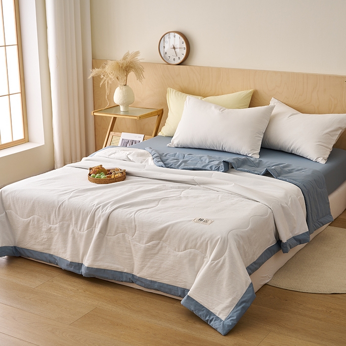 91家纺网 家纺一手货源 找家纺 （总）暖阳 2026新款全棉水洗棉拼色棉花夏被夏凉被被子被芯