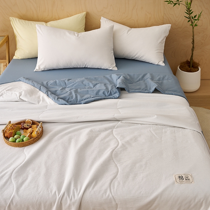 91家纺网 家纺一手货源 找家纺 （总）暖阳 2026新款全棉水洗棉拼色棉花夏被夏凉被被子被芯