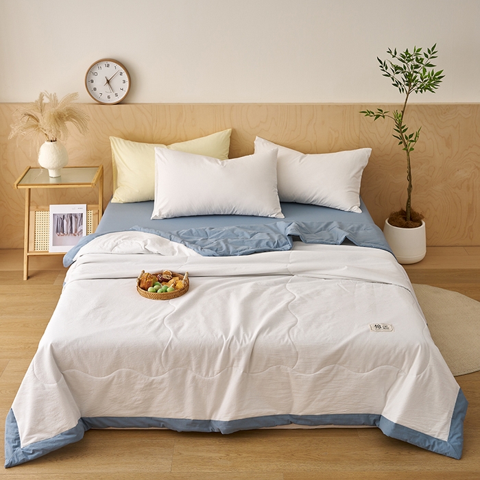 91家纺网 家纺一手货源 找家纺 （总）暖阳 2026新款全棉水洗棉拼色棉花夏被夏凉被被子被芯