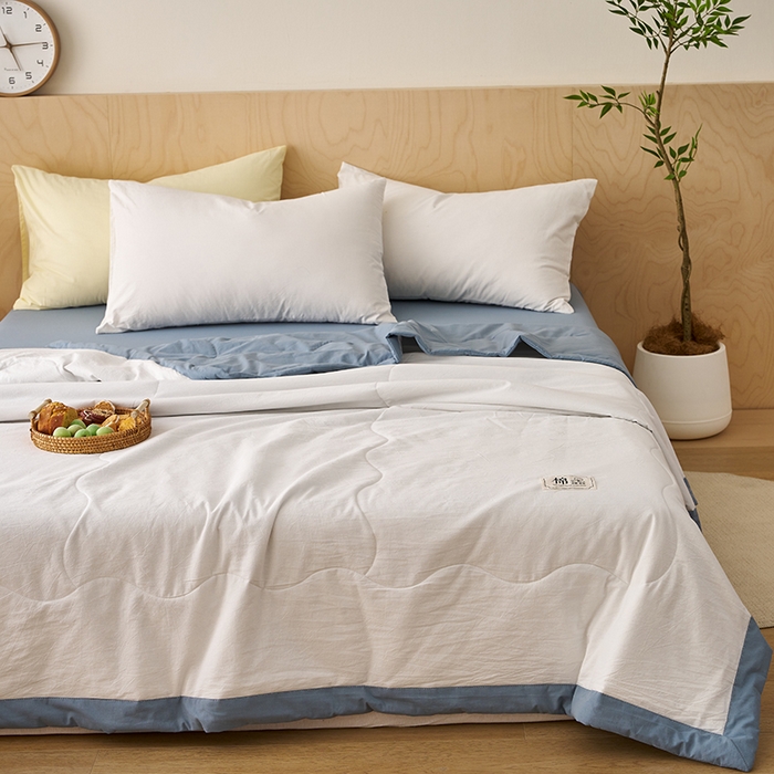 91家纺网 家纺一手货源 找家纺 （总）暖阳 2026新款全棉水洗棉拼色棉花夏被夏凉被被子被芯