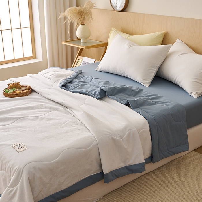 91家纺网 家纺一手货源 找家纺 （总）暖阳 2026新款全棉水洗棉拼色棉花夏被夏凉被被子被芯