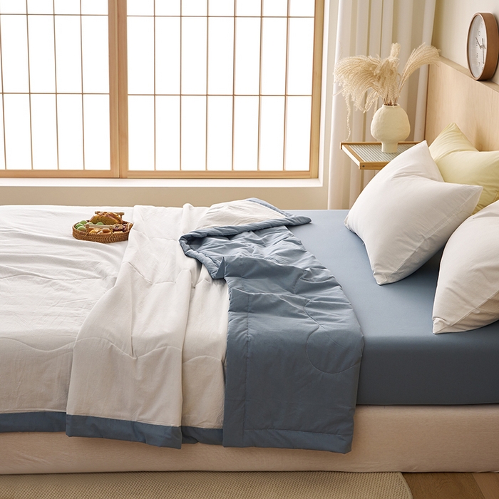 91家纺网 家纺一手货源 找家纺 （总）暖阳 2026新款全棉水洗棉拼色棉花夏被夏凉被被子被芯