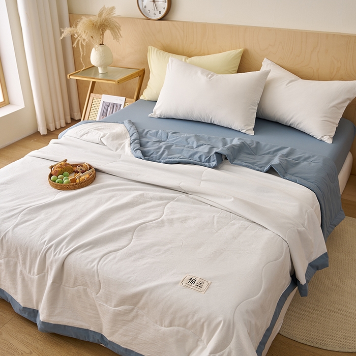 91家纺网 家纺一手货源 找家纺 （总）暖阳 2026新款全棉水洗棉拼色棉花夏被夏凉被被子被芯