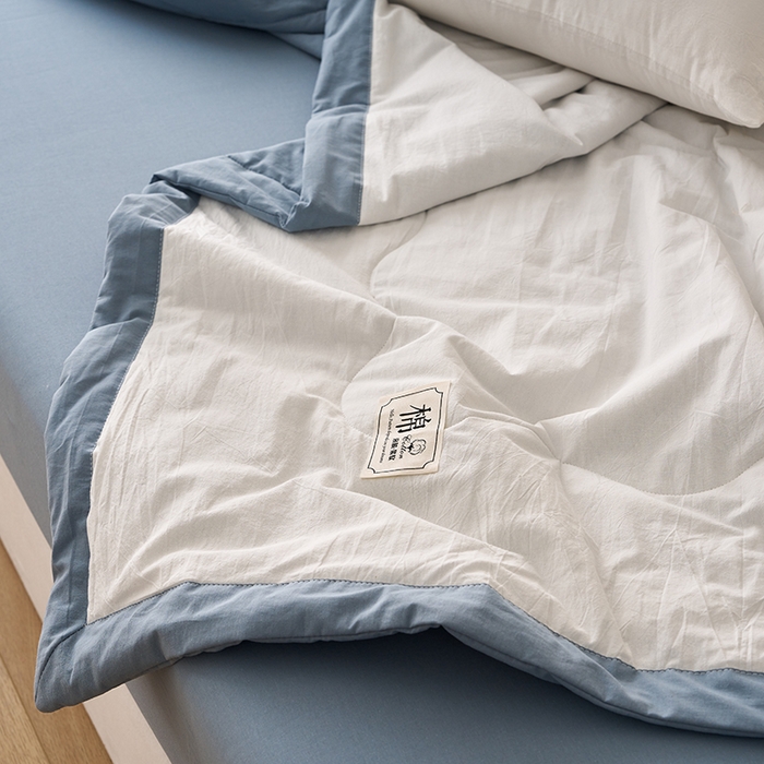 91家纺网 家纺一手货源 找家纺 （总）暖阳 2026新款全棉水洗棉拼色棉花夏被夏凉被被子被芯