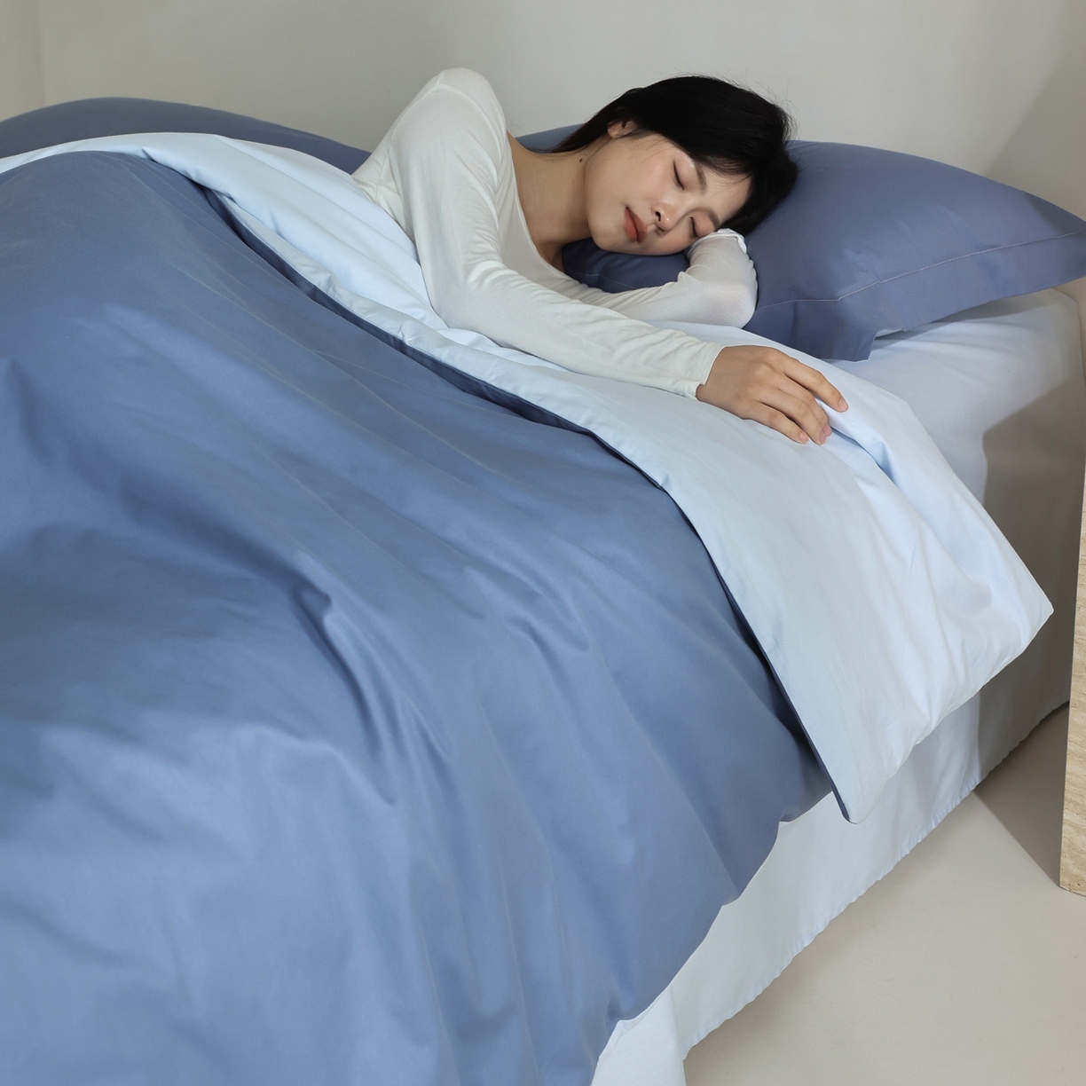 91家纺网 家纺一手货源 找家纺 （总）万盛家纺 2026新款全棉40支极简风拼色四件套（无影墙风格）