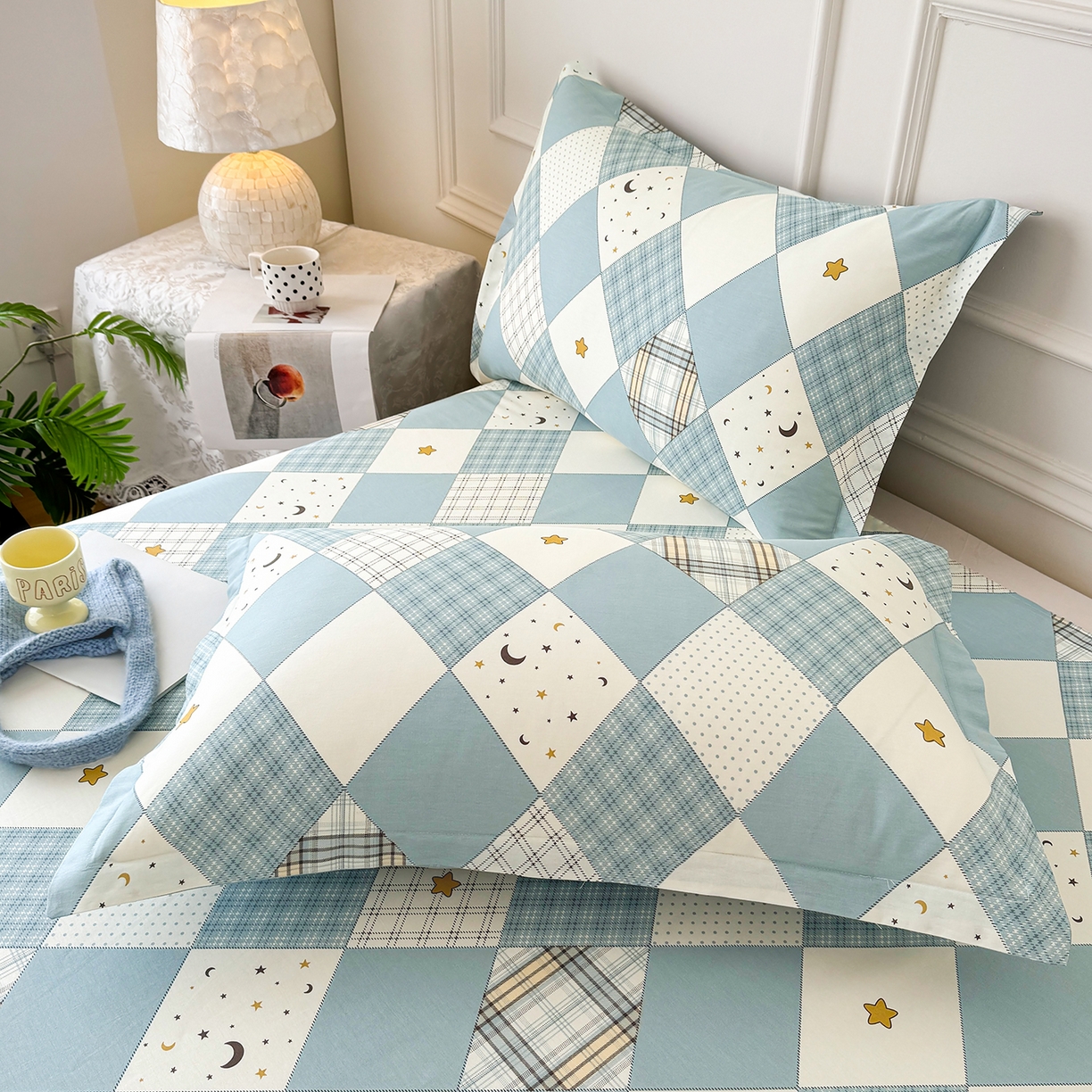 91家纺网 家纺一手货源 找家纺 壹贝家纺 2026新款全棉喷气印花床单系列 星空