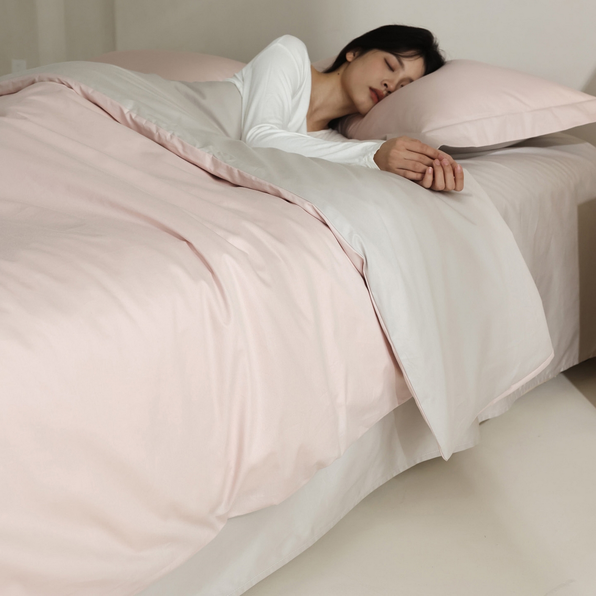 91家纺网 家纺一手货源 找家纺 （总）万盛家纺 2026新款全棉40支极简风拼色四件套（无影墙风格）