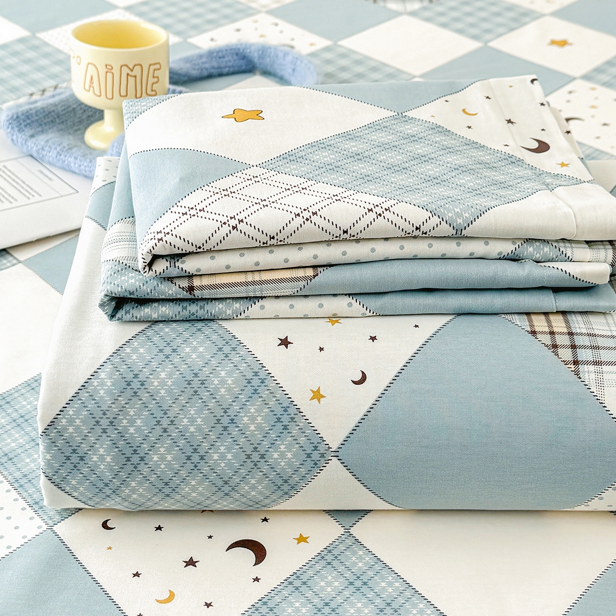 91家纺网 家纺一手货源 找家纺 壹贝家纺 2026新款全棉喷气印花床单系列 星空