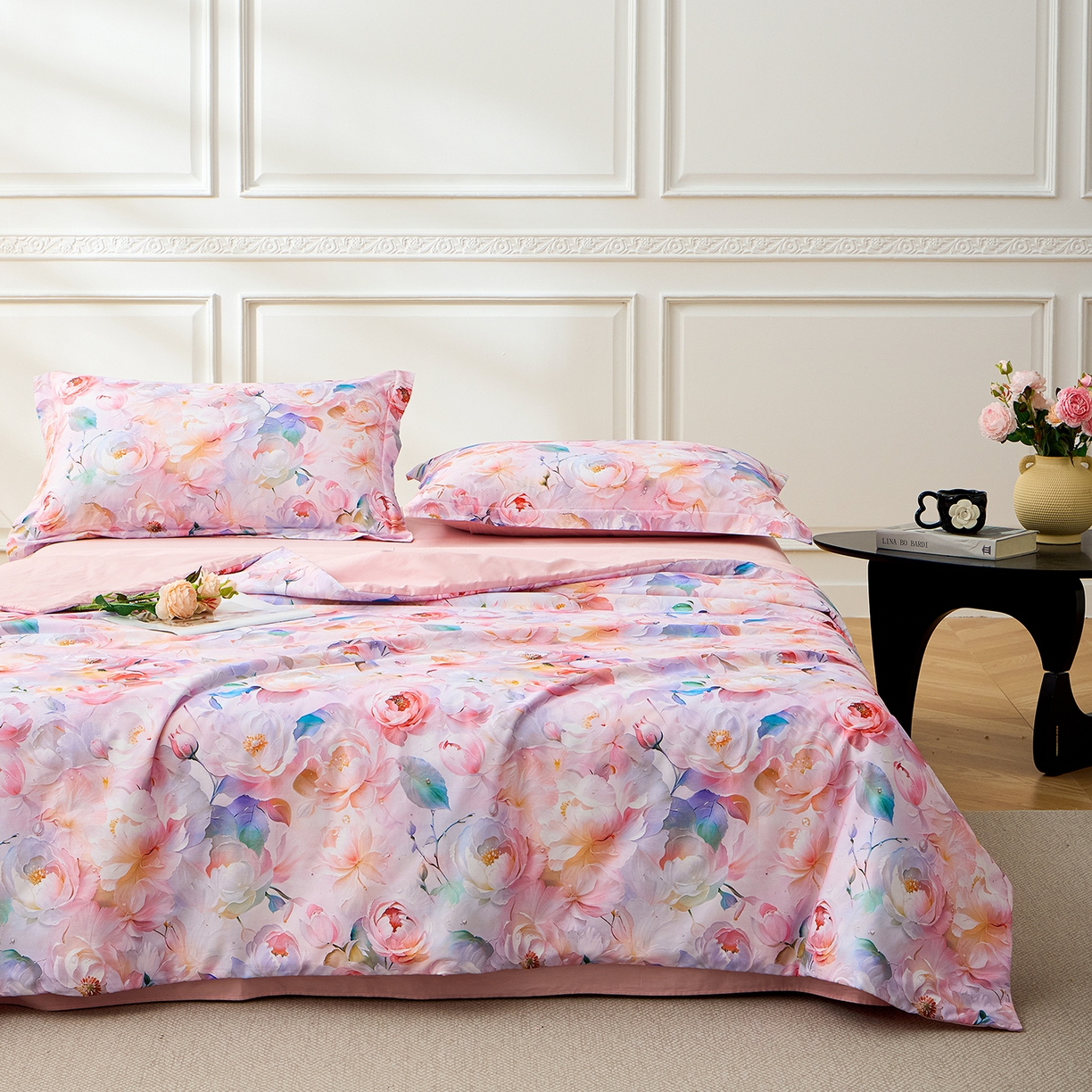 91家纺网 家纺一手货源 找家纺 元元家居（元元被业） 2026新款全棉纯棉13372印花两用夏被夏凉被空调被 凝珠