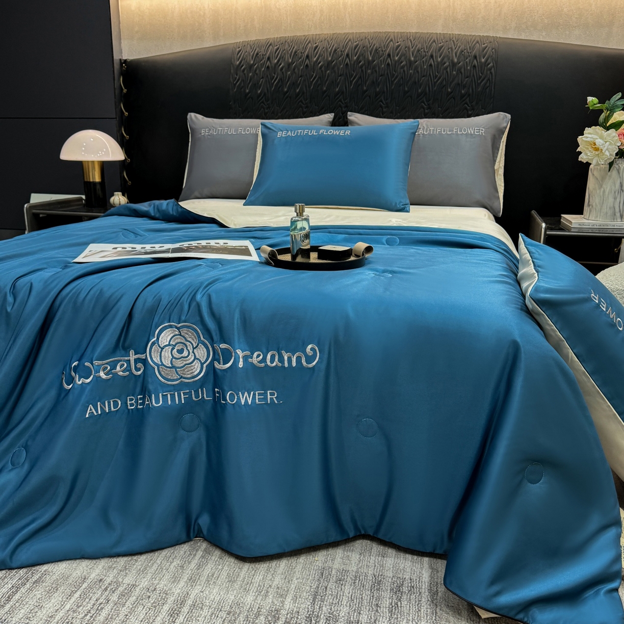 91家纺网 家纺一手货源 找家纺 （总）2026新款7A抗菌氨纶凉感丝西瓜大豆空调被夏被（带礼盒）  （可以开发票—专票8个点）