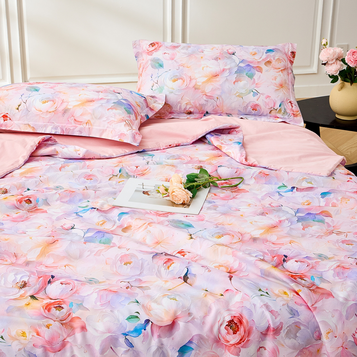 91家纺网 家纺一手货源 找家纺 元元家居（元元被业） 2026新款全棉纯棉13372印花两用夏被夏凉被空调被 凝珠