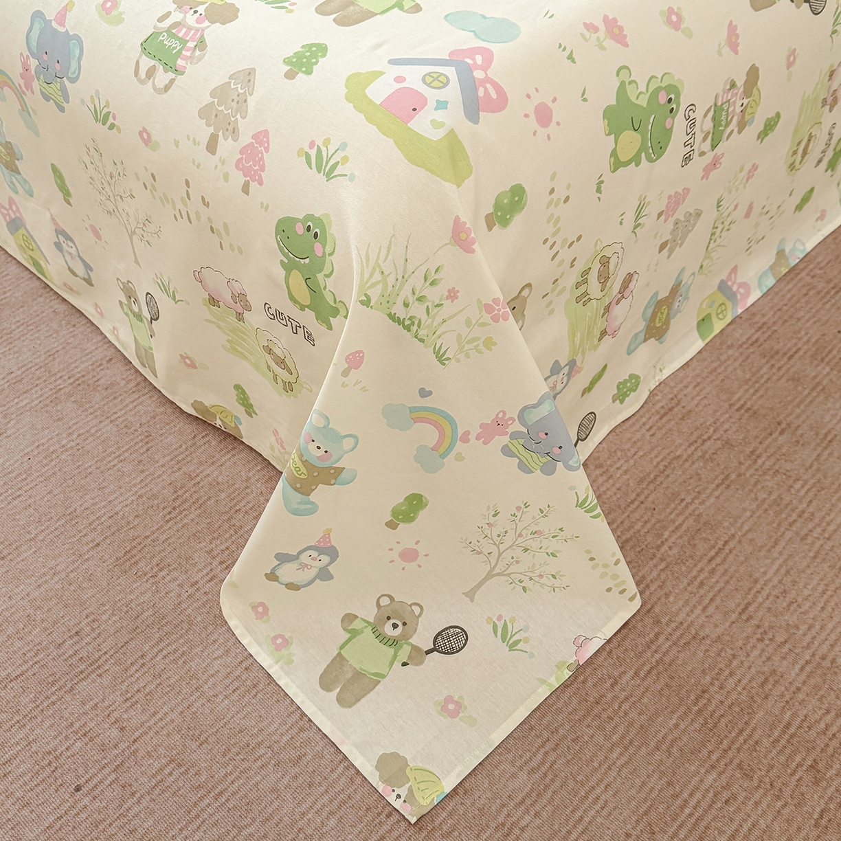 91家纺网 家纺一手货源 找家纺 壹贝家纺 2026新款全棉喷气印花床单系列 幸福之家