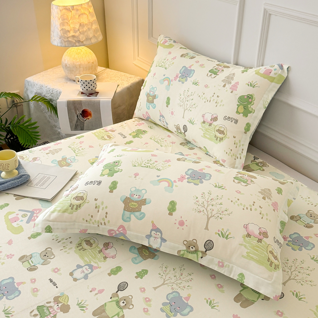 91家纺网 家纺一手货源 找家纺 壹贝家纺 2026新款全棉喷气印花床单系列 幸福之家