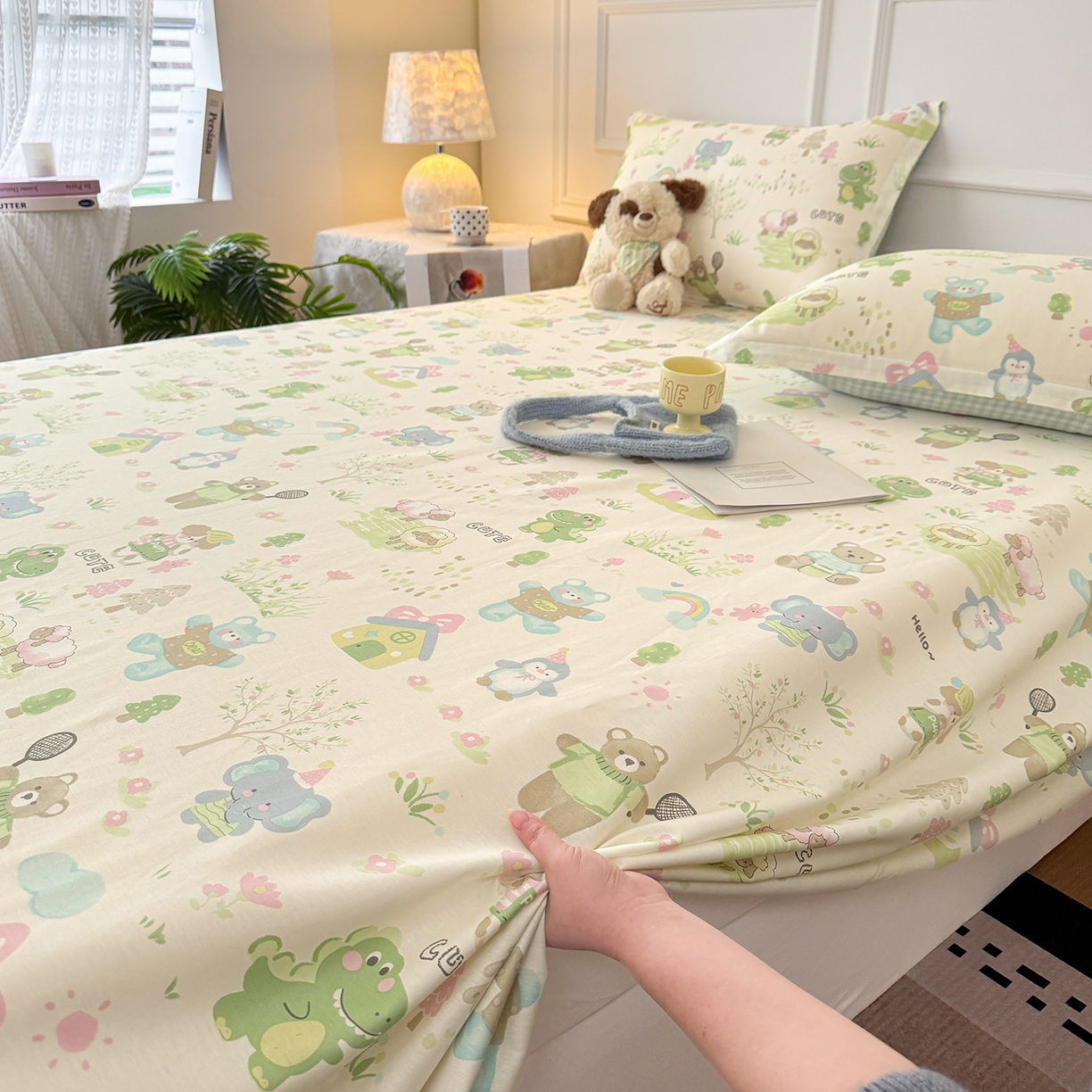 91家纺网 家纺一手货源 找家纺 壹贝家纺 2026新款全棉喷气印花床单系列 幸福之家