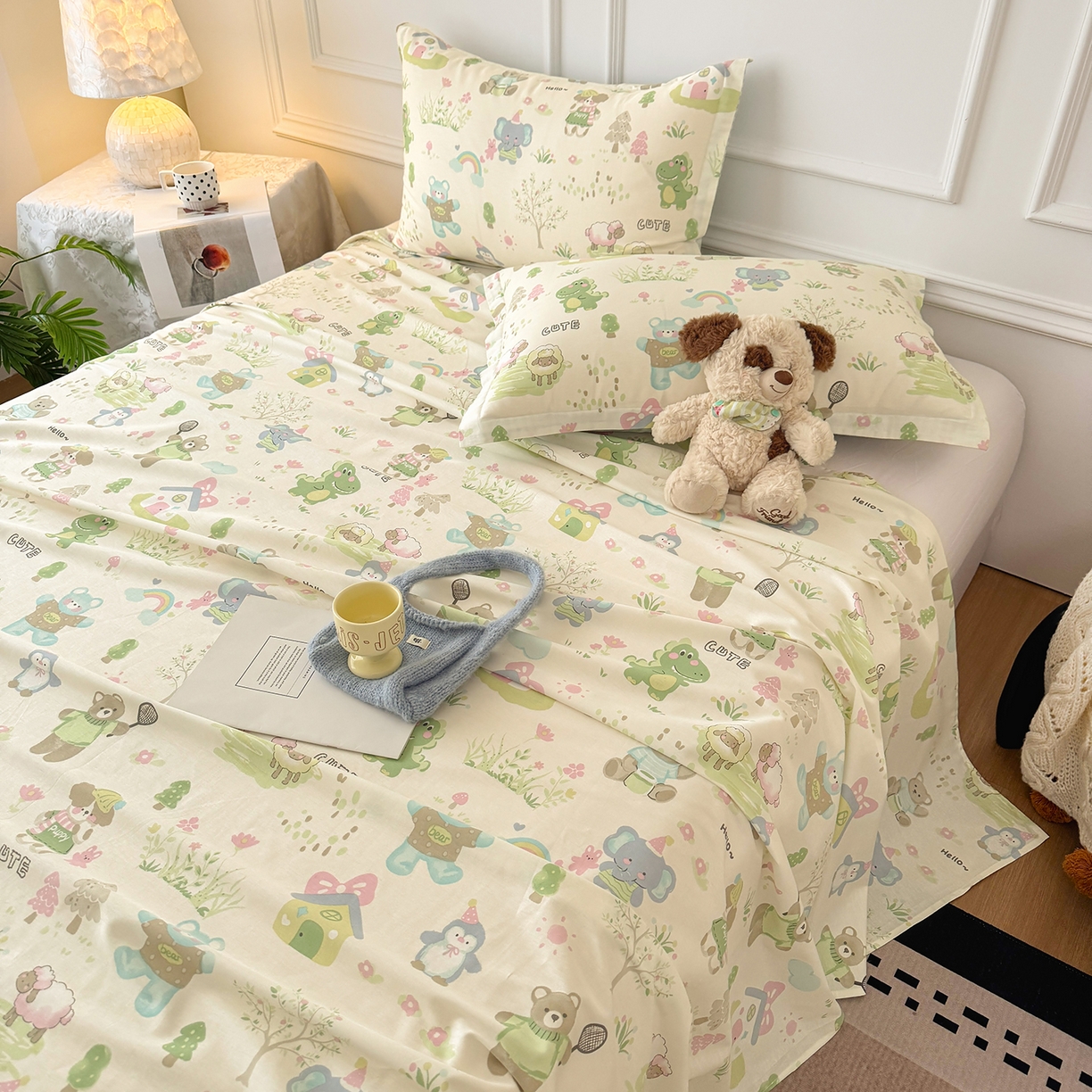 91家纺网 家纺一手货源 找家纺 壹贝家纺 2026新款全棉喷气印花床单系列 幸福之家