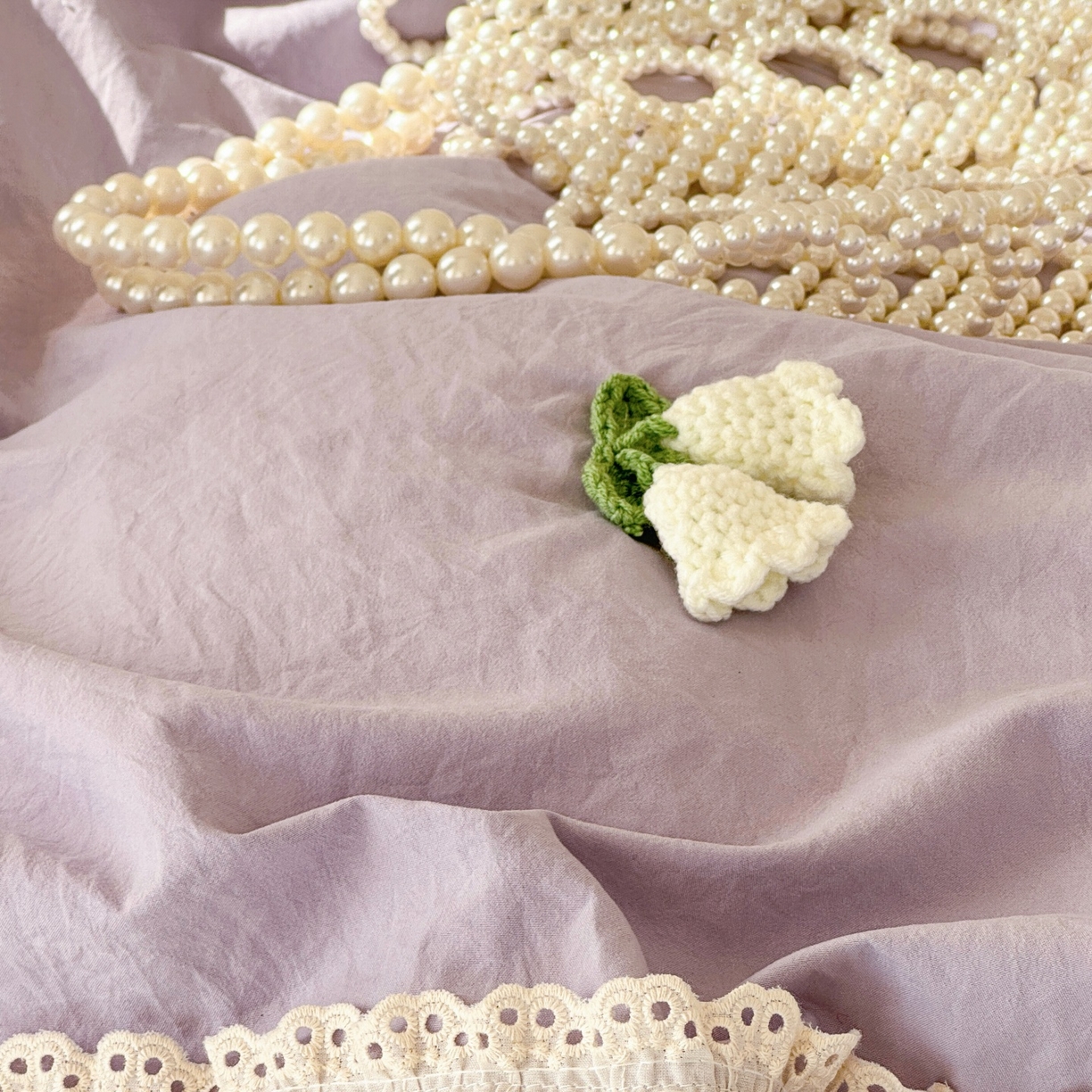 91家纺网 家纺一手货源 找家纺 庭笙 2026新款古法水洗棉感法式立体花韩版花边四件套-铃兰妙语 铃兰妙语-紫