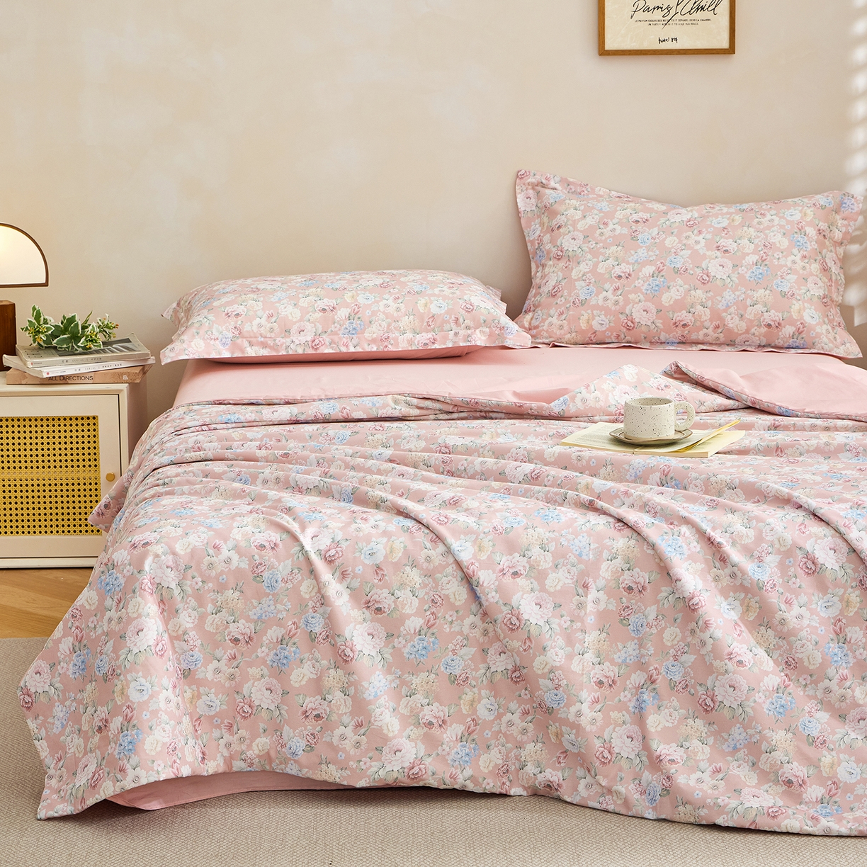 91家纺网 家纺一手货源 找家纺 元元家居（元元被业） 2026新款全棉纯棉13372印花两用夏被夏凉被空调被 朔奇