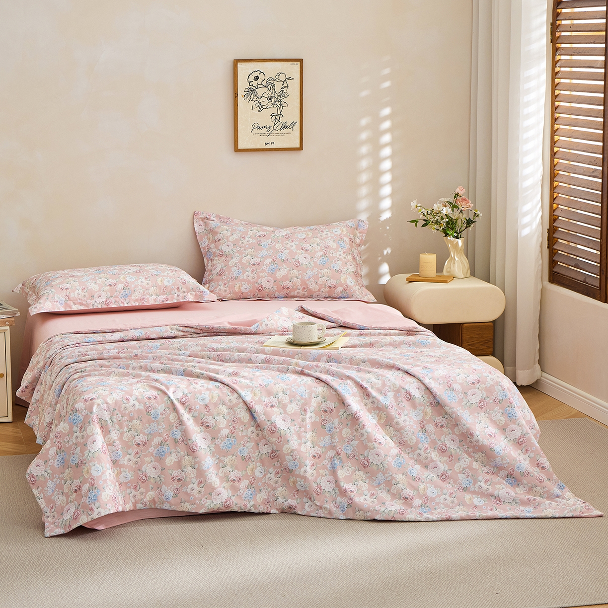 91家纺网 家纺一手货源 找家纺 元元家居（元元被业） 2026新款全棉纯棉13372印花两用夏被夏凉被空调被 朔奇