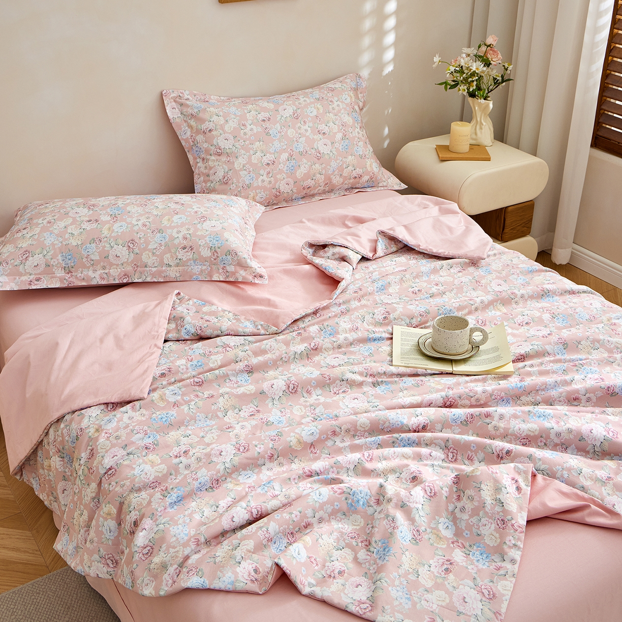 91家纺网 家纺一手货源 找家纺 元元家居（元元被业） 2026新款全棉纯棉13372印花两用夏被夏凉被空调被 朔奇