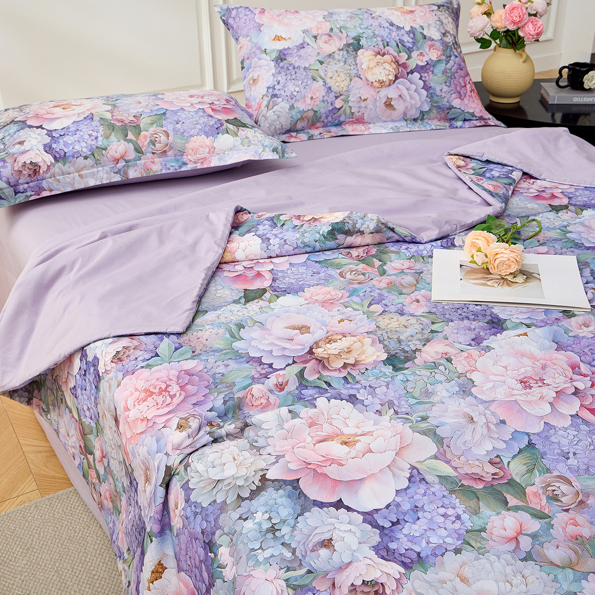 91家纺网 家纺一手货源 找家纺 元元家居（元元被业） 2026新款全棉纯棉13372印花两用夏被夏凉被空调被 思思