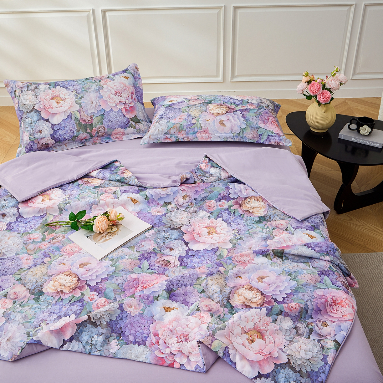 91家纺网 家纺一手货源 找家纺 元元家居（元元被业） 2026新款全棉纯棉13372印花两用夏被夏凉被空调被 思思