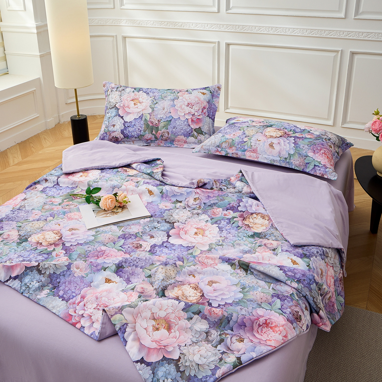 91家纺网 家纺一手货源 找家纺 元元家居（元元被业） 2026新款全棉纯棉13372印花两用夏被夏凉被空调被 思思