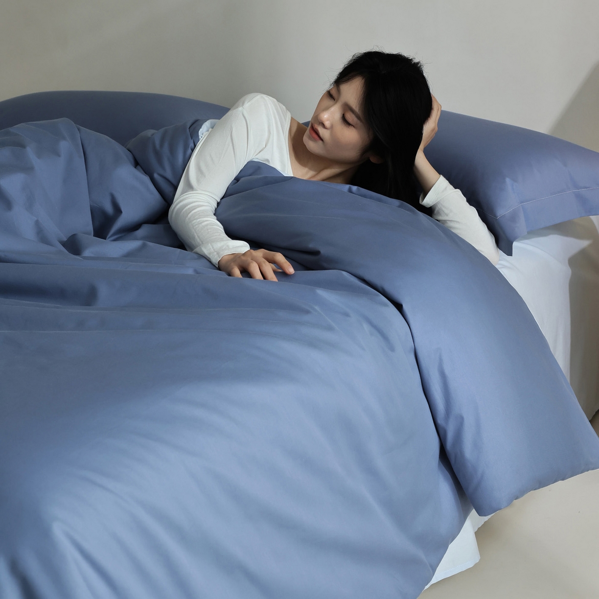 91家纺网 家纺一手货源 找家纺 （总）万盛家纺 2026新款全棉40支极简风拼色四件套（无影墙风格）