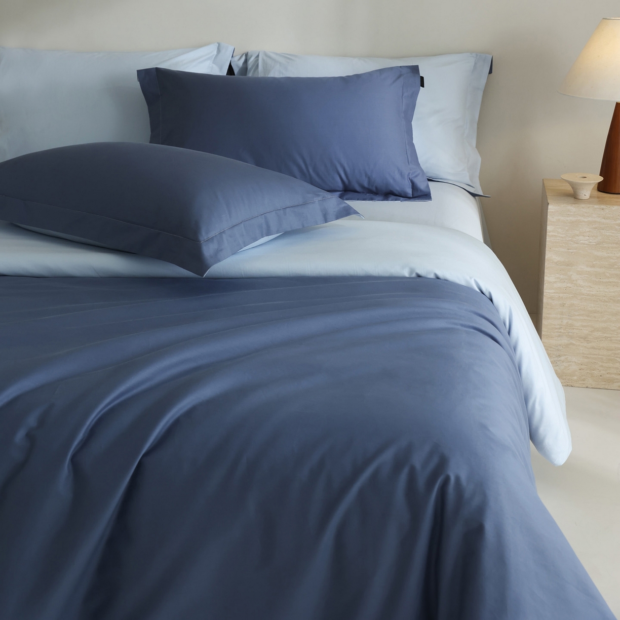 91家纺网 家纺一手货源 找家纺 （总）万盛家纺 2026新款全棉40支极简风拼色四件套（无影墙风格）