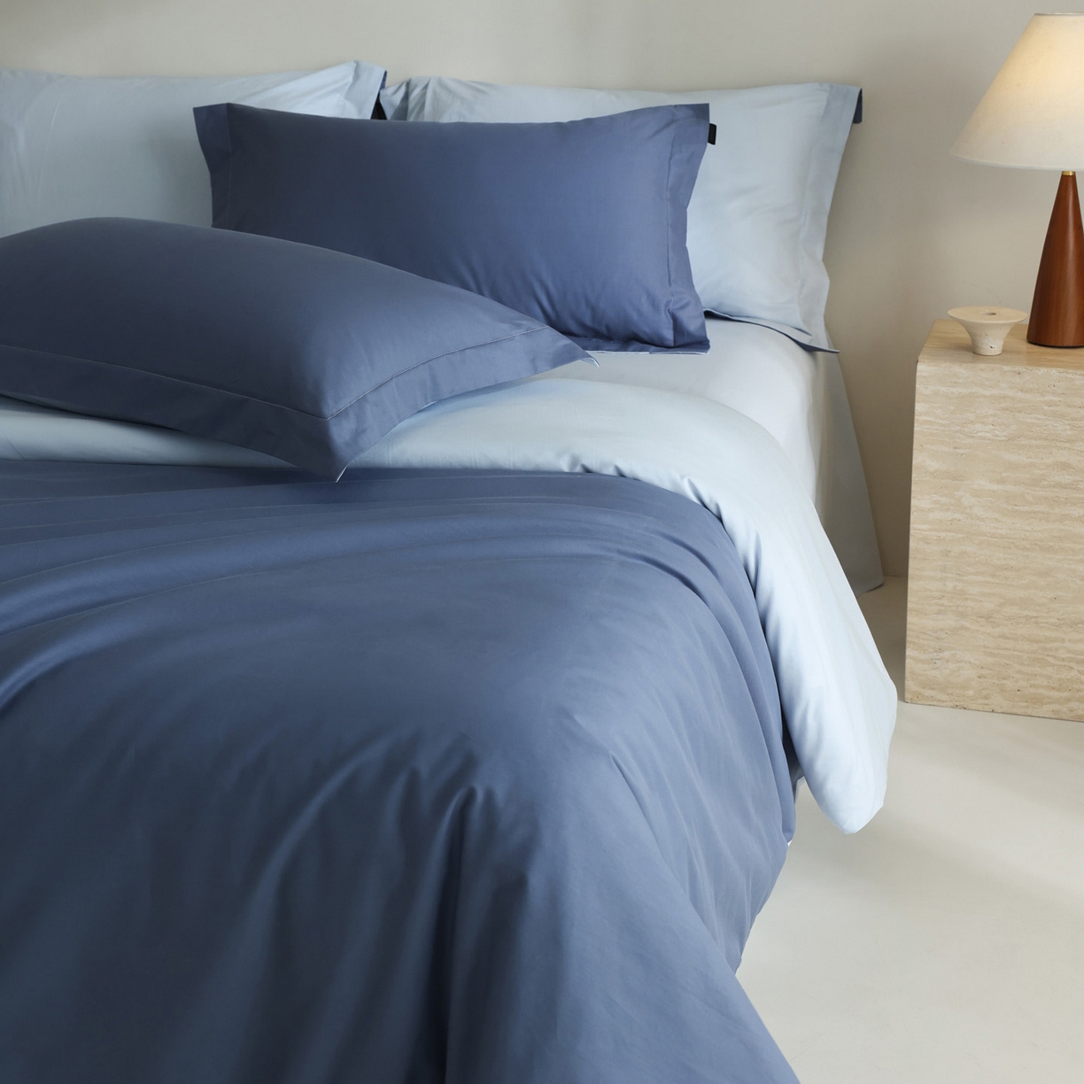 91家纺网 家纺一手货源 找家纺 （总）万盛家纺 2026新款全棉40支极简风拼色四件套（无影墙风格）