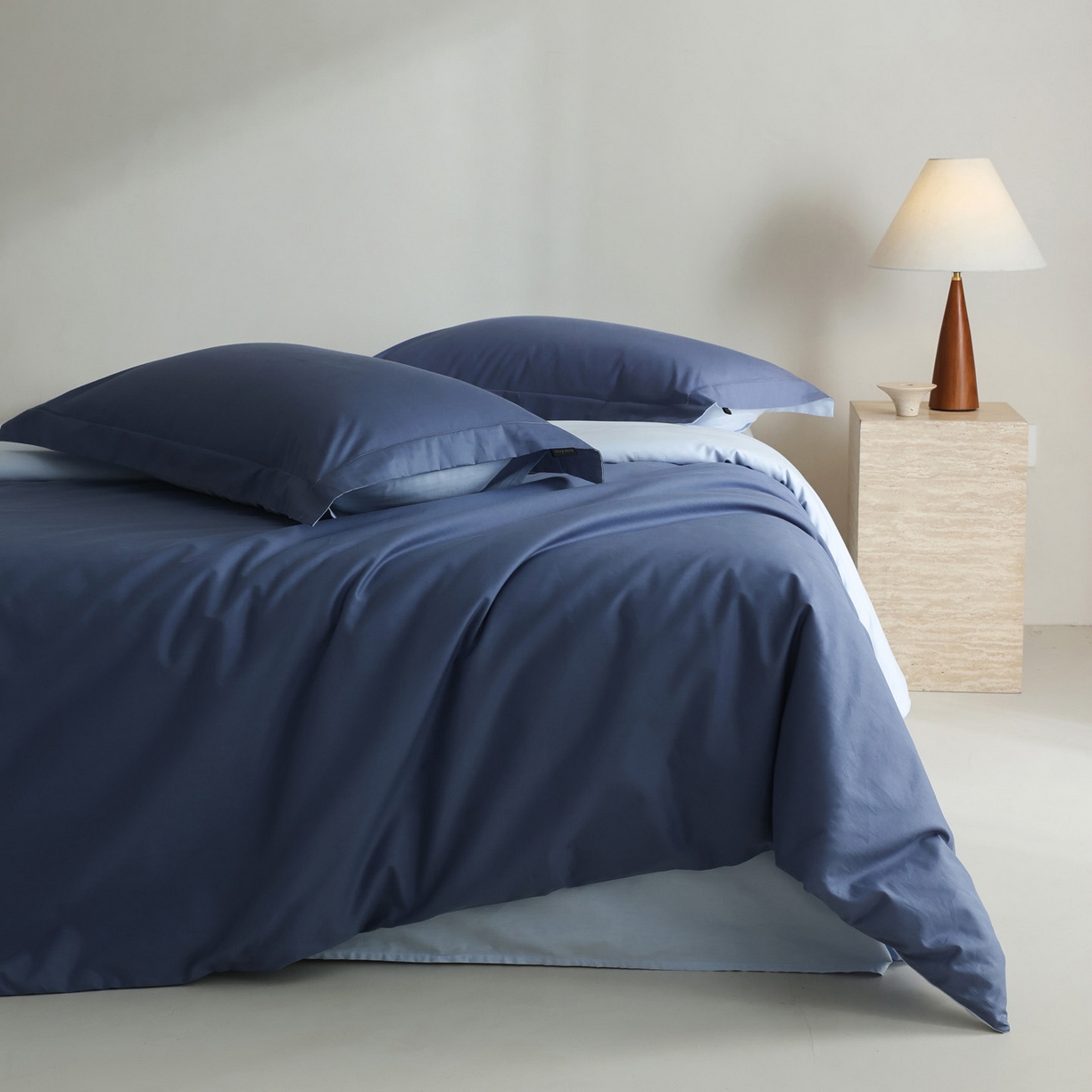 91家纺网 家纺一手货源 找家纺 （总）万盛家纺 2026新款全棉40支极简风拼色四件套（无影墙风格）