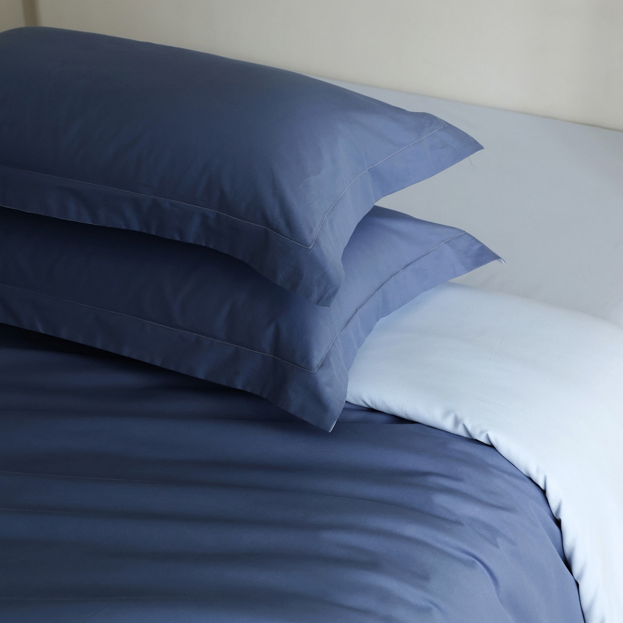 91家纺网 家纺一手货源 找家纺 （总）万盛家纺 2026新款全棉40支极简风拼色四件套（无影墙风格）