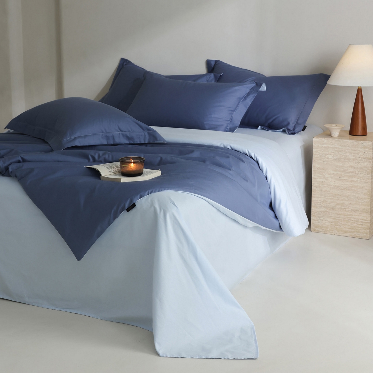 91家纺网 家纺一手货源 找家纺 （总）万盛家纺 2026新款全棉40支极简风拼色四件套（无影墙风格）