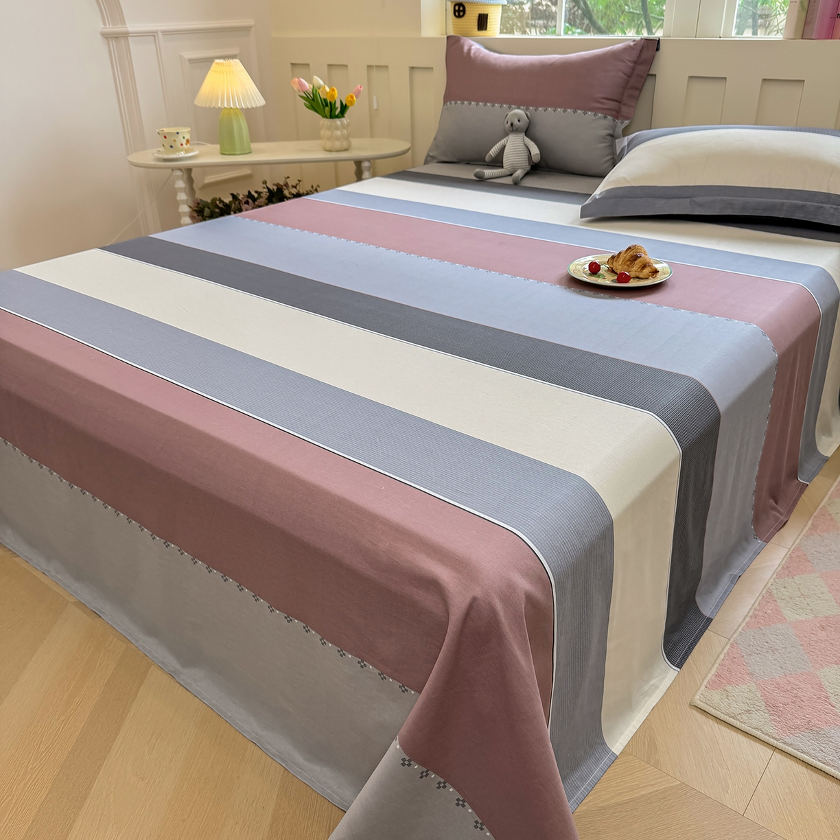 91家纺网 家纺一手货源 找家纺 壹贝家纺 2026新款全棉喷气印花床单系列 致青春