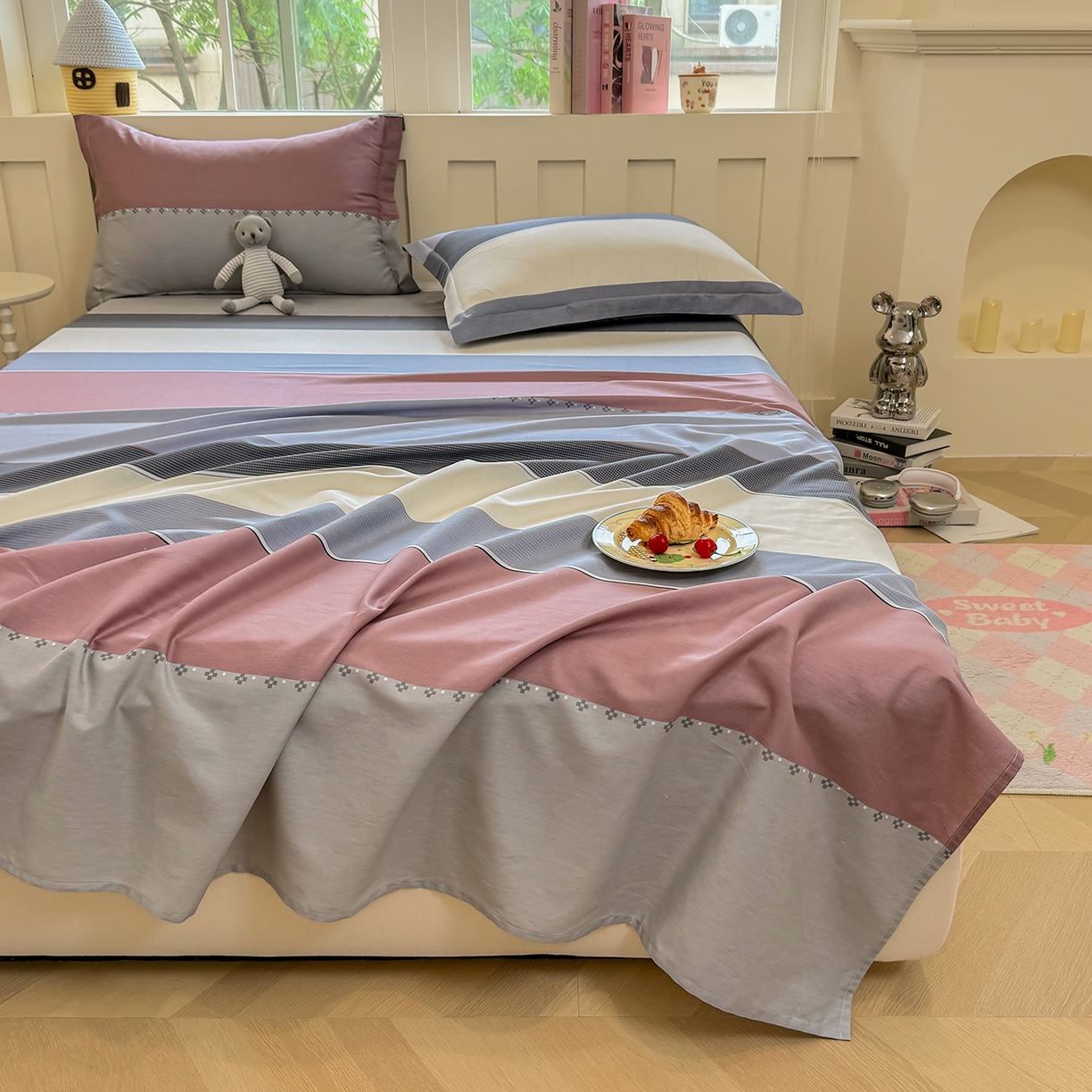 91家纺网 家纺一手货源 找家纺 壹贝家纺 2026新款全棉喷气印花床单系列 致青春