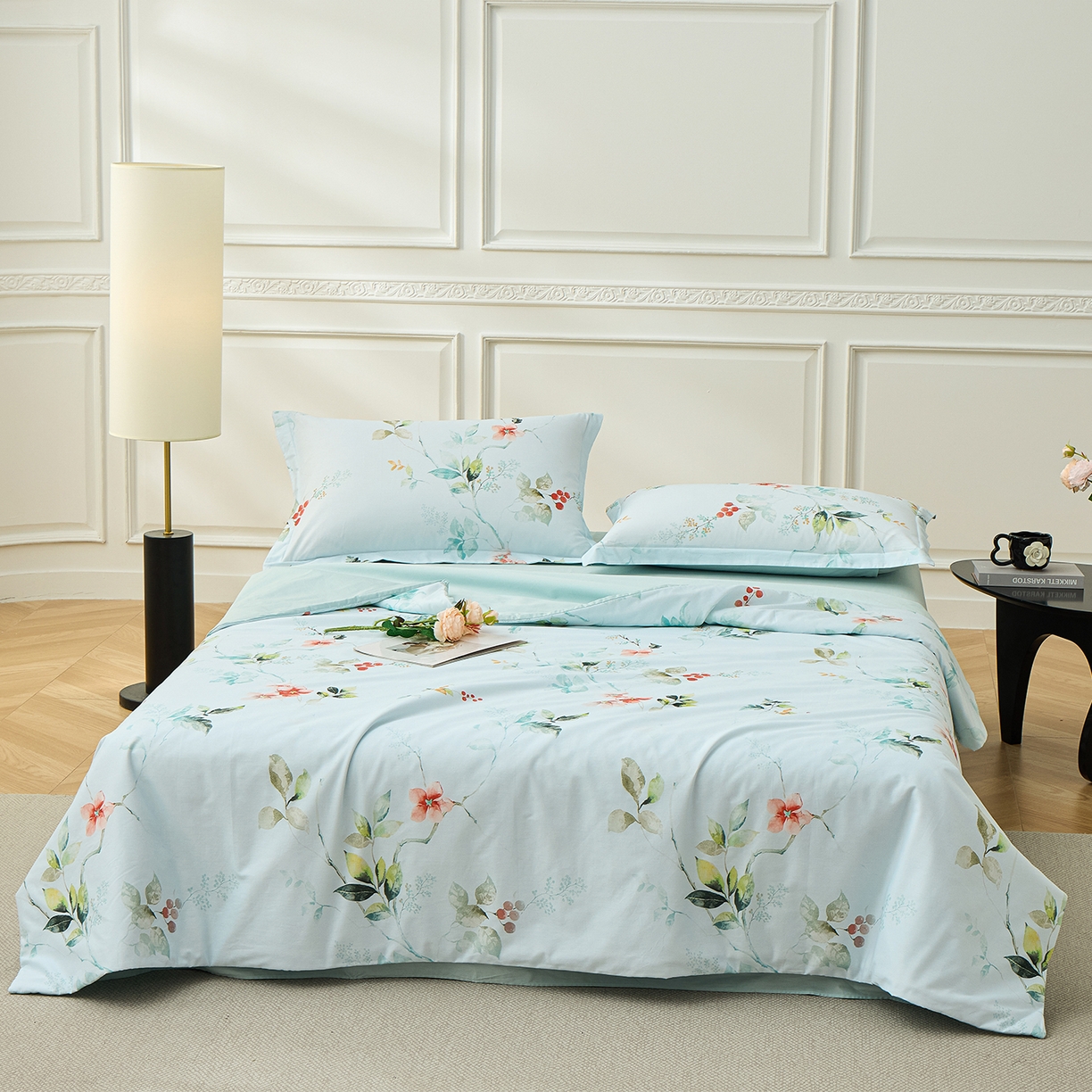 91家纺网 家纺一手货源 找家纺 元元家居（元元被业） 2026新款全棉纯棉13372印花两用夏被夏凉被空调被 有枝