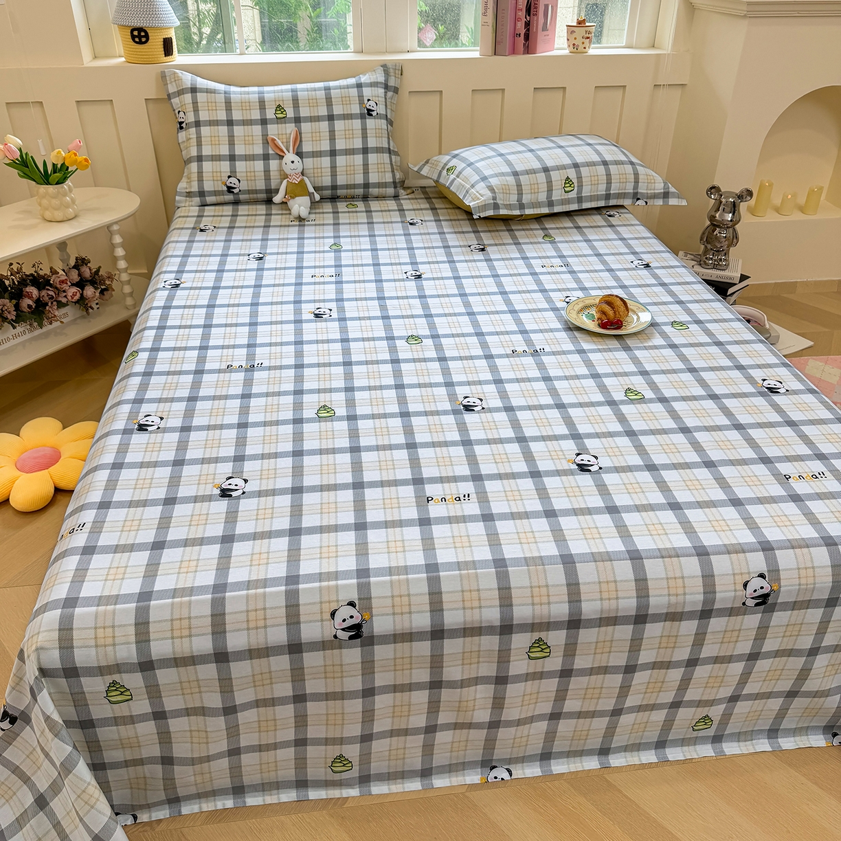 91家纺网 家纺一手货源 找家纺 壹贝家纺 2026新款全棉喷气印花床单系列 竹林物语