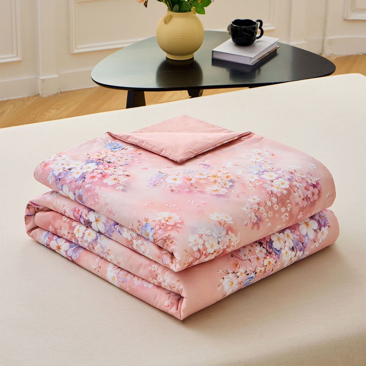 元元家居（元元被业） 2026新款全棉纯棉13372印花两用夏被夏凉被空调被 月棠