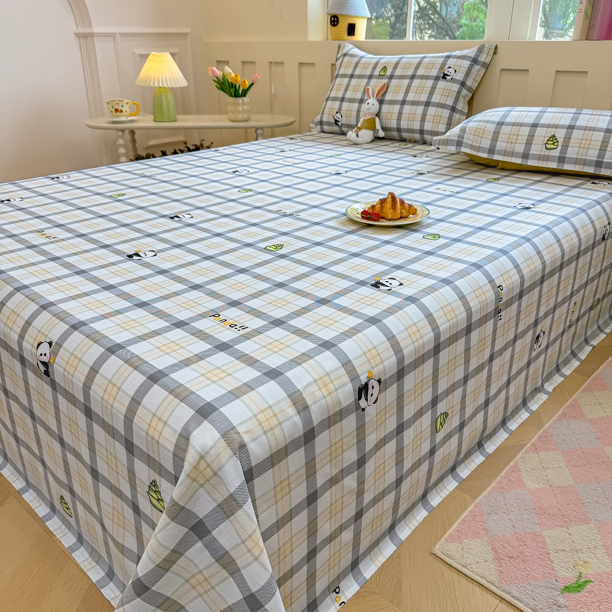 91家纺网 家纺一手货源 找家纺 壹贝家纺 2026新款全棉喷气印花床单系列 竹林物语