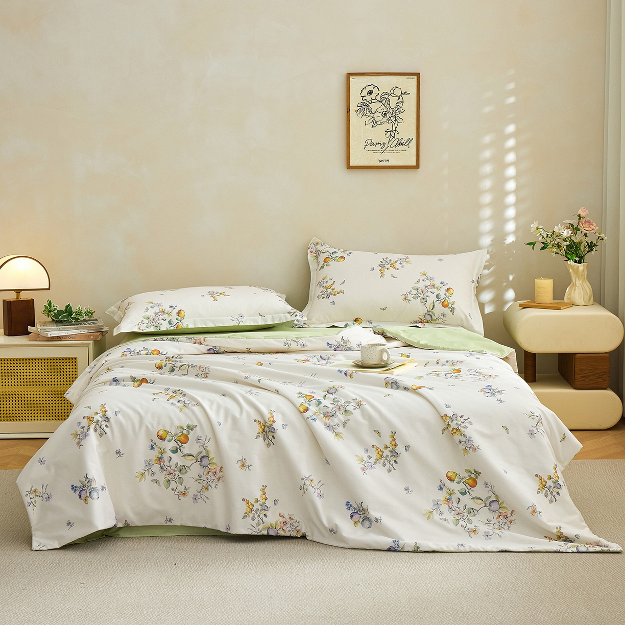 91家纺网 家纺一手货源 找家纺 元元家居（元元被业） 2026新款全棉纯棉13372印花两用夏被夏凉被空调被 知夏