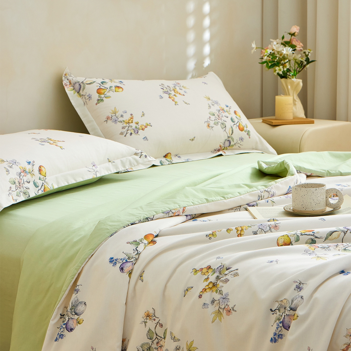 91家纺网 家纺一手货源 找家纺 元元家居（元元被业） 2026新款全棉纯棉13372印花两用夏被夏凉被空调被 知夏