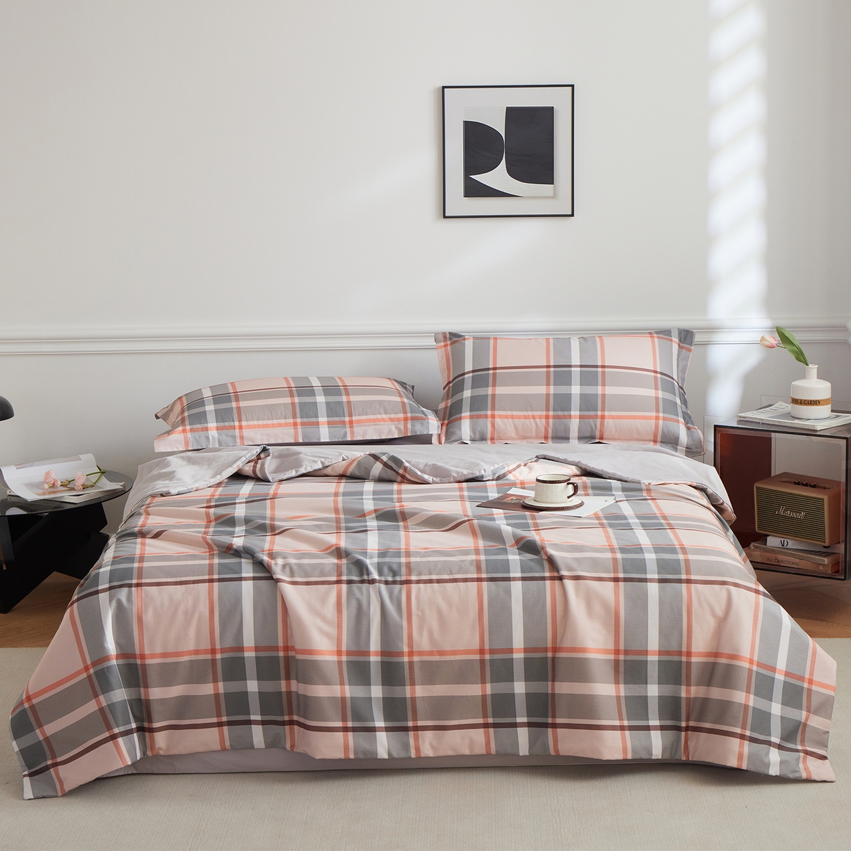 91家纺网 家纺一手货源 找家纺 元元家居（元元被业） 2026新款全棉纯棉13372印花两用夏被夏凉被空调被 自在