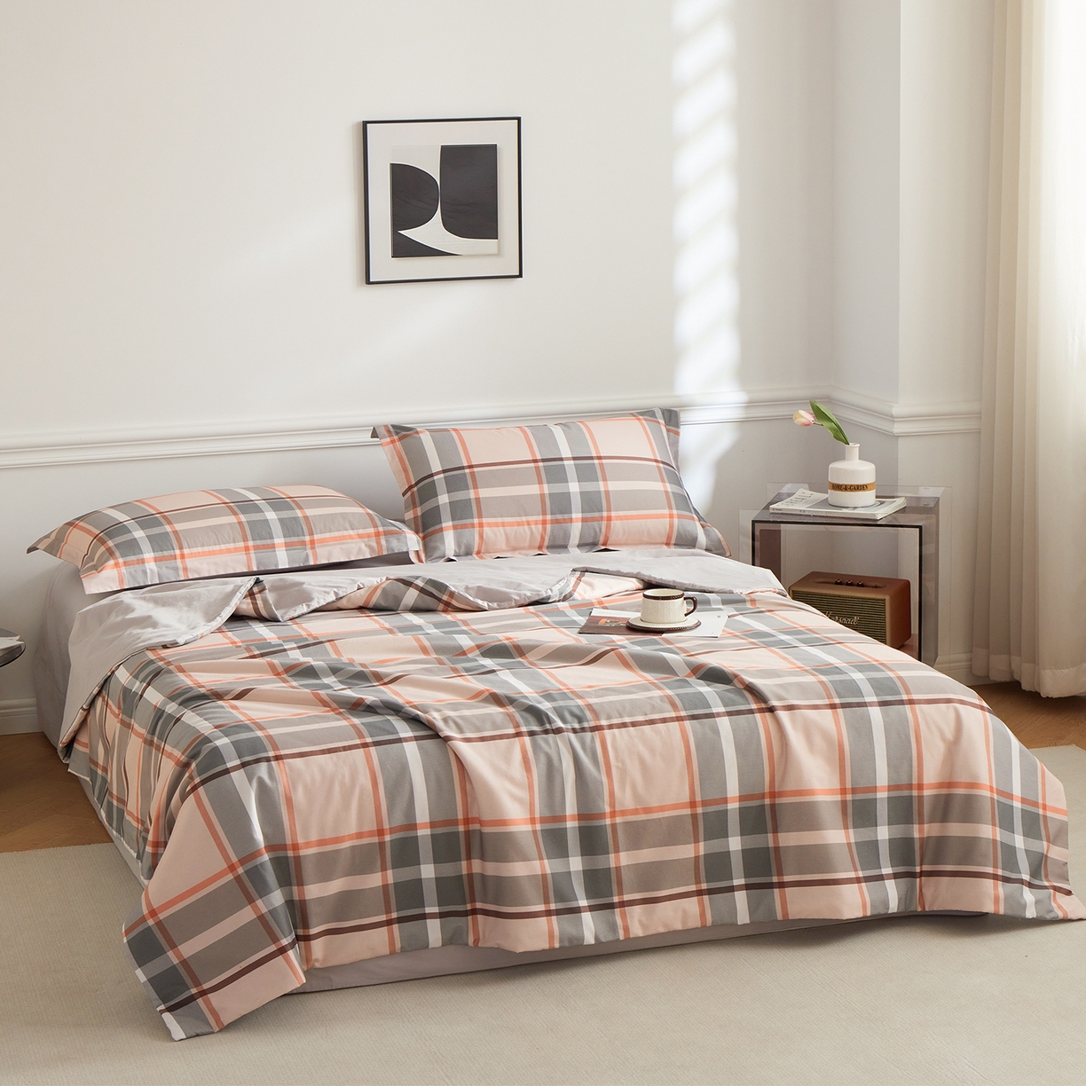 91家纺网 家纺一手货源 找家纺 元元家居（元元被业） 2026新款全棉纯棉13372印花两用夏被夏凉被空调被 自在