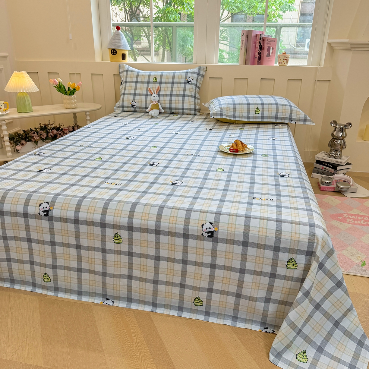 91家纺网 家纺一手货源 找家纺 壹贝家纺 2026新款全棉喷气印花床单系列 竹林物语