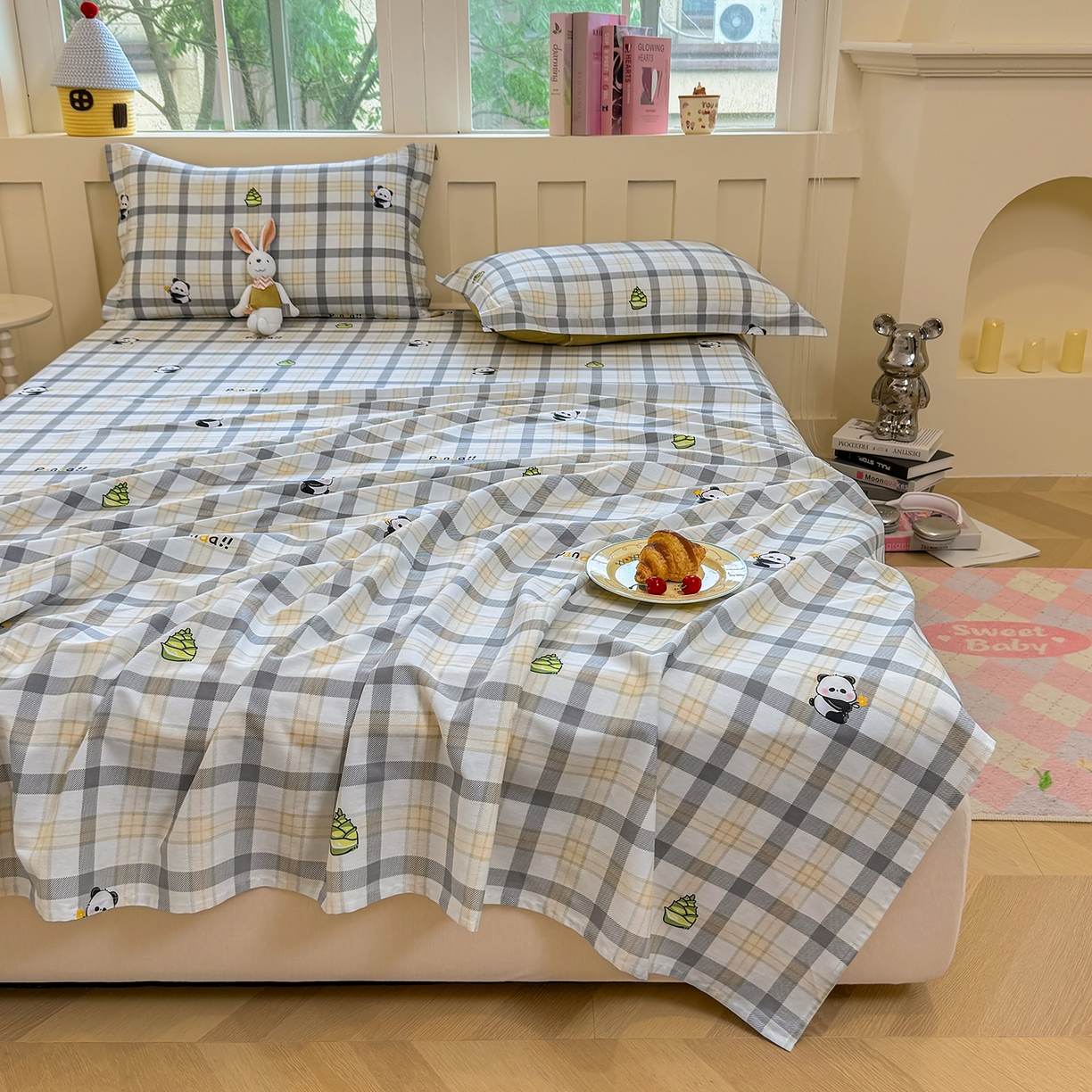 91家纺网 家纺一手货源 找家纺 壹贝家纺 2026新款全棉喷气印花床单系列 竹林物语