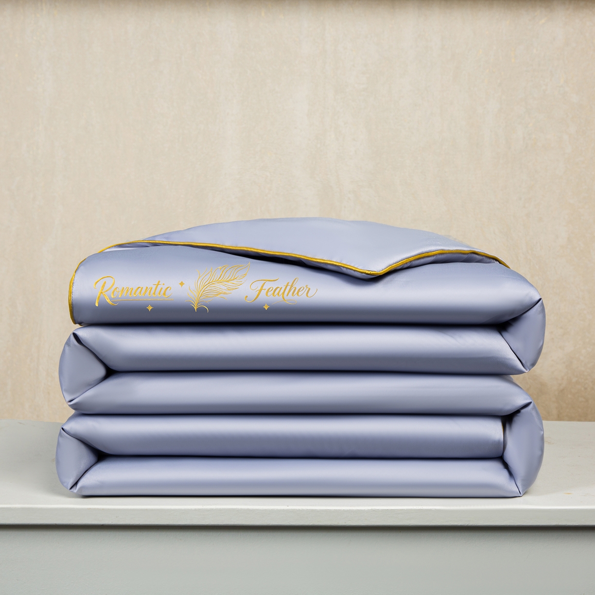 91家纺网 家纺一手货源 找家纺 欢乐季 2026新款A类水洗冰丝羽毛刺绣夏被夏凉被空调被四件套 香芋紫