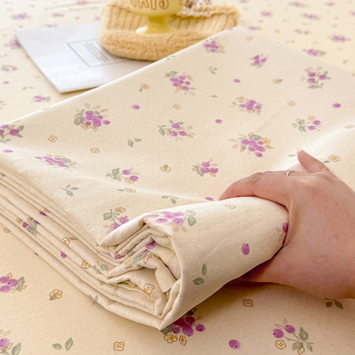 91家纺网 家纺一手货源 找家纺 壹贝家纺 2026新款全棉喷气印花床单系列 紫汀兰